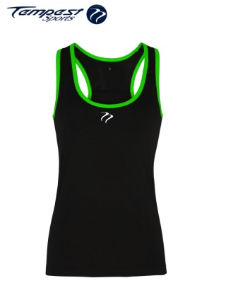 Tempest Women's performance panelled fitness vest - Black Green